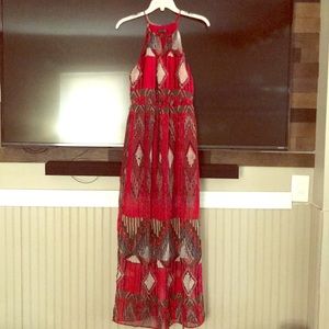 Red maxi dress